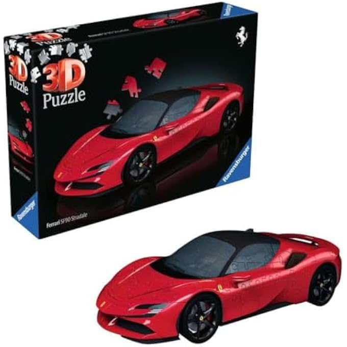 FERRARI SF90 STRADALE 3D PUZZLE | PREMIUM EASYCLICK TECHNOLOGY, 1:18 SCALE MODEL, 108 PIECES + ACCESSORIES, IDEAL GIFT FOR CAR ENTHUSIASTS & TEENS | 11576-1 - Image 3